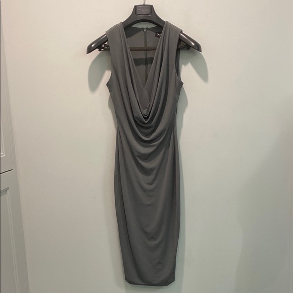 Nookie Green Sleeveless Dress Bodycon Cowl Neck Midi Size medium - Picture 5 of 13